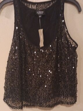 J. Crew Black Sequin Camisole